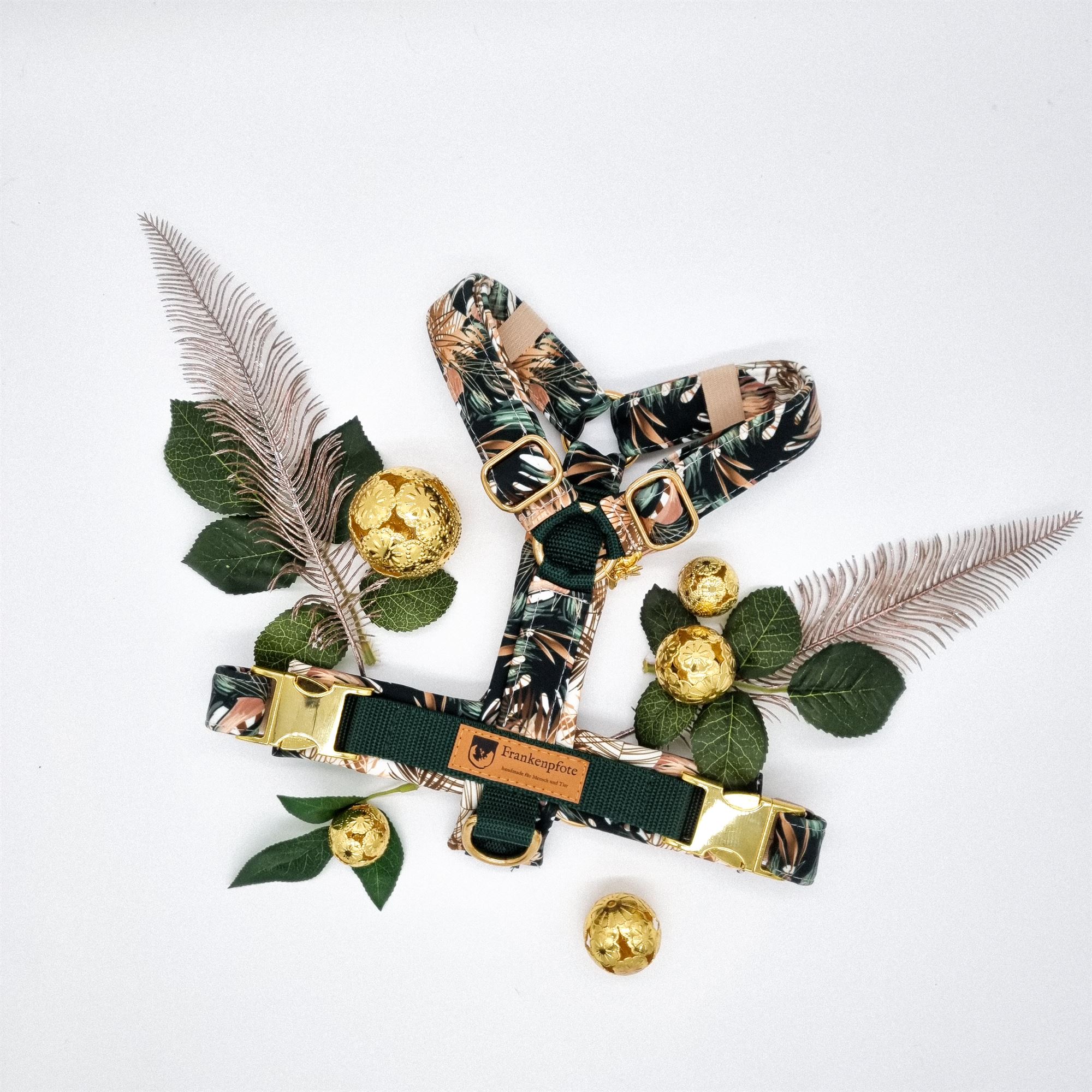 FraLuxe Sommerkollektion Dunkelgrün golden Monstera gold FraLuxe Sommerkollektion Dunkelgrün golden Monstera gold